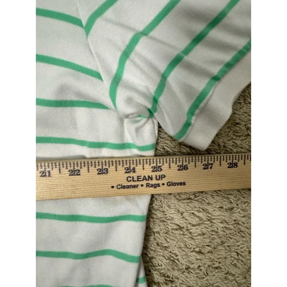 VTG Polo Ralph Lauren Men's Green‎ And White Stripe Polo Shirt Size XXL Preppy